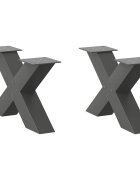 vidaXL Крака за масичка за кафе X-образни 2 бр. антрацит 50x(30-31) см стомана