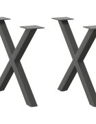 vidaXL Крака за масичка за кафе X-образни 2 бр. антрацит 60 x (42-43) см стомана