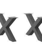 vidaXL Крака за масичка за кафе X-образни 2 бр. антрацит 70 x (42-43) см стомана