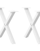 vidaXL Крака за масичка за кафе X-образни 2 бр. бели 50 x (42-43) см стомана