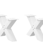 vidaXL Крака за масичка за кафе X-образни 2 бр. бели 60 x (30-31) см стомана