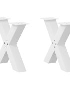 vidaXL Крака за масичка за кафе X-образни 2 бр. бели 60 x (42-43) см стомана