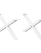 vidaXL Крака за масичка за кафе X-образни 2 бр. бели 70 x (30-31) см стомана