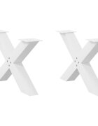 vidaXL Крака за масичка за кафе X-образни 2 бр. бели 70 x (42-43) см стомана