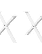vidaXL Крака за масичка за кафе X-образни 2 бр. бели 70 x (42-43) см стомана