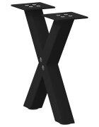 vidaXL Крака за масичка за кафе X-образни 2 бр. черни 37 x (30-31) см стомана