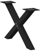 vidaXL Крака за масичка за кафе X-образни 2 бр. черни 50 x (30-31) см стомана