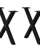 vidaXL Крака за масичка за кафе X-образни 2 бр. черни 50 x (42-43) см стомана