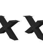 vidaXL Крака за масичка за кафе X-образни 2 бр. черни 70 x (30-31) см стомана