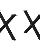 vidaXL Крака за масичка за кафе X-образни 2 бр. черни 70 x (42-43) см стомана