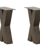 vidaXL Крака за масичка за кафе X-образни 2 бр. естествена стомана 28 x (42-43) см стомана