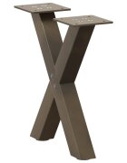 vidaXL Крака за масичка за кафе X-образни 2 бр. естествена стомана 30 x (30-31) см стомана