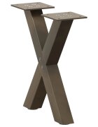 vidaXL Крака за масичка за кафе X-образни 2 бр. естествена стомана 37 x (30-31) см стомана