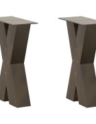 vidaXL Крака за масичка за кафе X-образни 2 бр. естествена стомана 38 x (42-43) см стомана