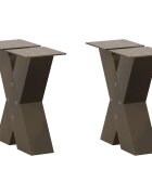 vidaXL Крака за масичка за кафе X-образни 2 бр. естествена стомана 40 x (30-31) см стомана
