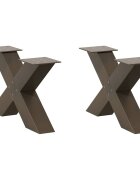 vidaXL Крака за масичка за кафе X-образни 2 бр. естествена стомана 50 x (30-31) см стомана
