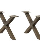 vidaXL Крака за масичка за кафе X-образни 2 бр. естествена стомана 50 x (30-31) см стомана