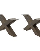 vidaXL Крака за масичка за кафе X-образни 2 бр. естествена стомана 70 x (30-31) см стомана
