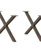 vidaXL Крака за масичка за кафе X-образни 2 бр. естествена стомана 70 x (42-43) см стомана