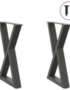 vidaXL Крака за трапезна маса 2 бр. антрацит 50x(72-733) см стомана