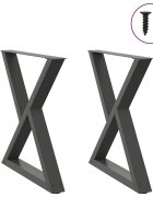 vidaXL Крака за трапезна маса 2 бр. антрацит 70x(72-733) см стомана