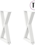 vidaXL Крака за трапезна маса 2 бр. бели 60 x (72-733) см стомана