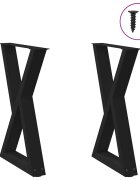 vidaXL Крака за трапезна маса 2 бр. черни 50 x (72-733) см стомана