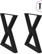 vidaXL Крака за трапезна маса 2 бр. черни 80 x (72-733) см стомана