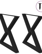 vidaXL Крака за трапезна маса 2 бр. черни 90 x (72-733) см стомана