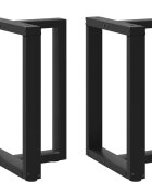 vidaXL Крака за трапезна маса Т-образни 2 бр. черни 60x35x(72-73) см стомана