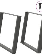 vidaXL Крака за трапезна маса U-образни 2 бр. антрацит 100x(72-73) см стомана