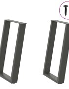 vidaXL Крака за трапезна маса U-образни 2 бр. антрацит 50x(72-73) см стомана