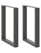vidaXL Крака за трапезна маса U-образни 2 бр. антрацит 60x(72-73) см стомана