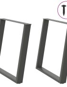 vidaXL Крака за трапезна маса U-образни 2 бр. антрацит 80x(72-73) см стомана