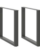 vidaXL Крака за трапезна маса U-образни 2 бр. антрацит 90x(72-73) см стомана