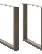 vidaXL Крака за трапезна маса U-образни 2 бр. естествена стомана 80 x (72-73) см стомана