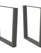vidaXL Крака за трапезна маса V-образни 2 бр. антрацит 80x(72-733) см стомана