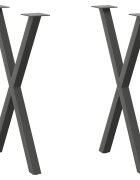 vidaXL Крака за трапезна маса X-образни 2 бр. антрацит 50x(72-73) см стомана
