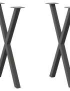 vidaXL Крака за трапезна маса X-образни 2 бр. антрацит 57x(72-73) см стомана
