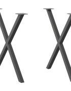 vidaXL Крака за трапезна маса X-образни 2 бр. антрацит 80x(72-73) см стомана