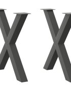 vidaXL Крака за трапезна маса X-образни 2 бр. антрацит 80x(72-73) см стомана