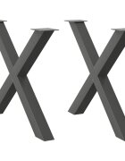vidaXL Крака за трапезна маса X-образни 2 бр. антрацит 90x(72-73) см стомана