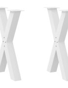 vidaXL Крака за трапезна маса X-образни 2 бр. бели 50 x (72-73) см стомана