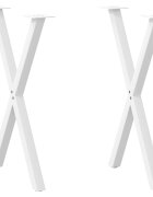 vidaXL Крака за трапезна маса X-образни 2 бр. бели 57 x (72-73) см стомана