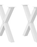 vidaXL Крака за трапезна маса X-образни 2 бр. бели 80x(72-73) см стомана
