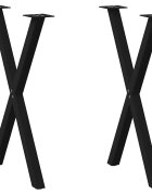 vidaXL Крака за трапезна маса X-образни 2 бр. черни 50 x (72-73) см стомана