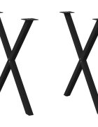 vidaXL Крака за трапезна маса X-образни 2 бр. черни 80 x (72-73) см стомана