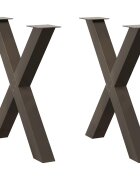 vidaXL Крака за трапезна маса X-образни 2 бр. естествена стомана 70 x (72-73) см стомана
