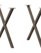 vidaXL Крака за трапезна маса X-образни 2 бр. естествена стомана 80 x (72-73) см стомана