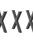 vidaXL Крака за трапезна маса X-образни 3 бр. антрацит 70x(72-73) см стомана